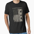 Distressed American Flag Papa T-Shirt - Casual Everyday Wear Unisex - T-Shirt, Sweatshirt, Hoodie