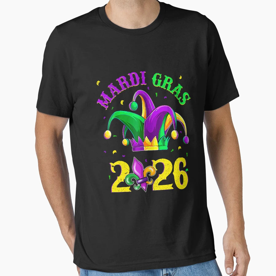 Mardi Gras 2026 Jester Outfit T-Shirt - Novelty Apparel Unisex - T-Shirt, Sweatshirt, Hoodie