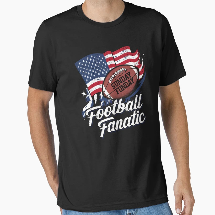 Football Fanatic Sunday Funday T-Shirt - Graphic Print Unisex - T-Shirt, Sweatshirt, Hoodie