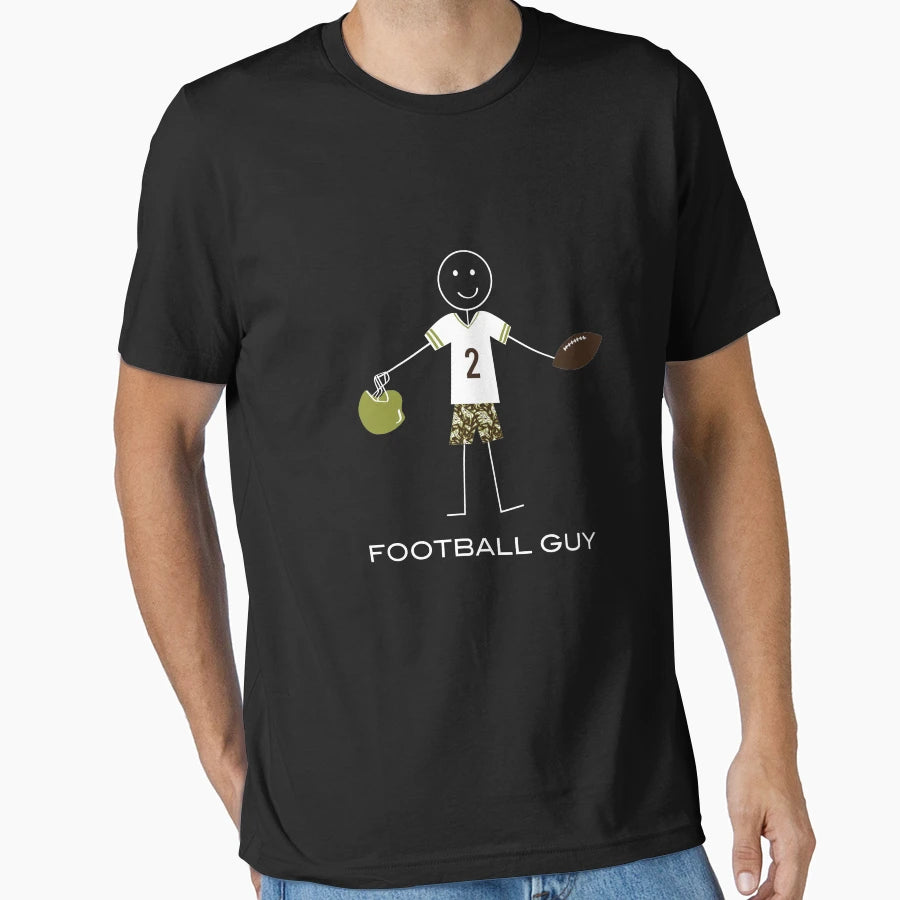 Funny Football Guy Illustrated Football T-Shirt - Unique Graphic Unisex - T-Shirt, Sweatshirt, Hoodie