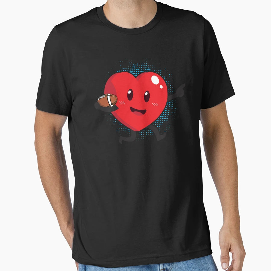Heart Playing American Football T-Shirt - Streetwear Style for Adults - T-Shirt, Sweatshirt, Hoodie