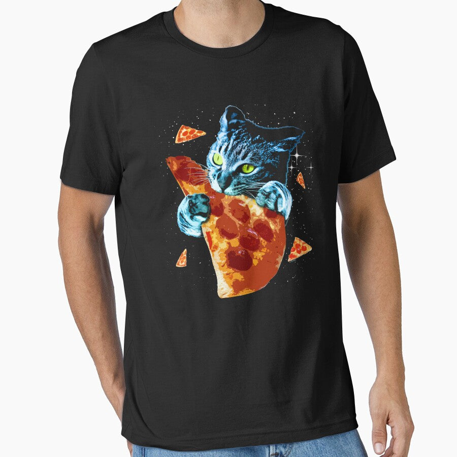 Pizza Cat in Space by ROBOTFACE - Adult & Kids T-Shirts, Sweatshirts & Hoodies apparel design preview 1