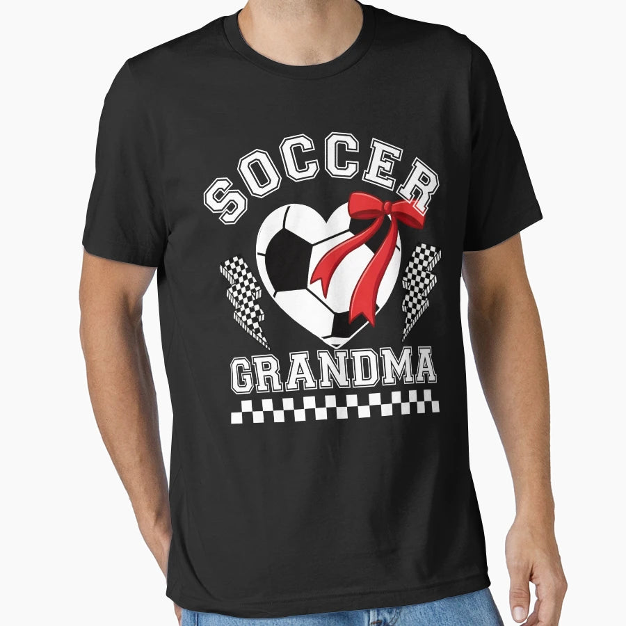 Soccer Grandma Heart Bow T-Shirt - Novelty Apparel Men Women - T-Shirt, Sweatshirt, Hoodie