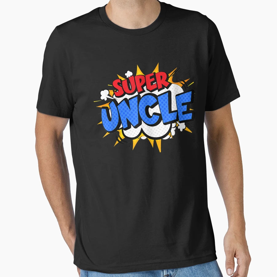 Mens Super Uncle Funny Comic T-Shirt - Casual Everyday Wear for Adults - T-Shirt, Sweatshirt, Hoodie