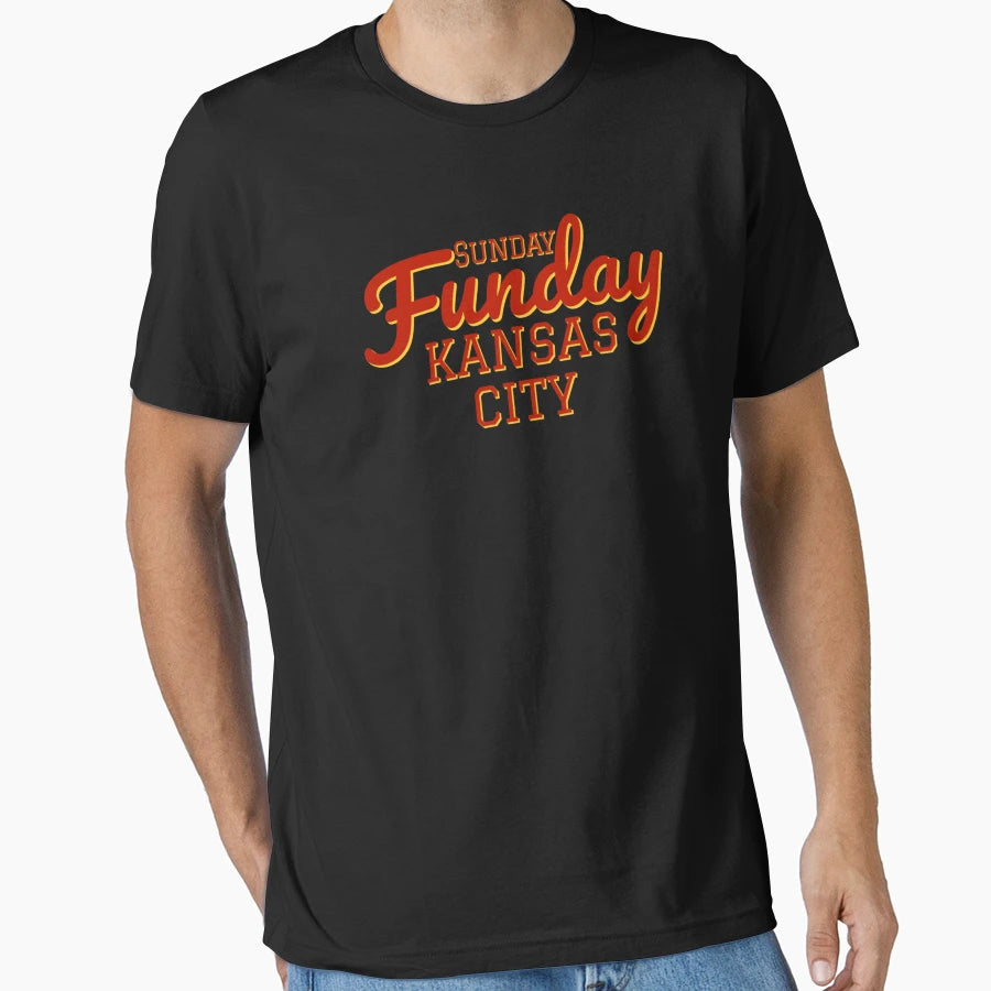 Sunday Funday Kansas City Football Team T-Shirt - Minimalist Print Unisex - T-Shirt, Sweatshirt, Hoodie