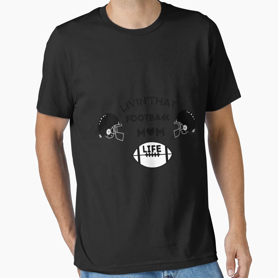 Livinthat Football Mom Life T-Shirt - Trendy Graphic for Adults - T-Shirt, Sweatshirt, Hoodie