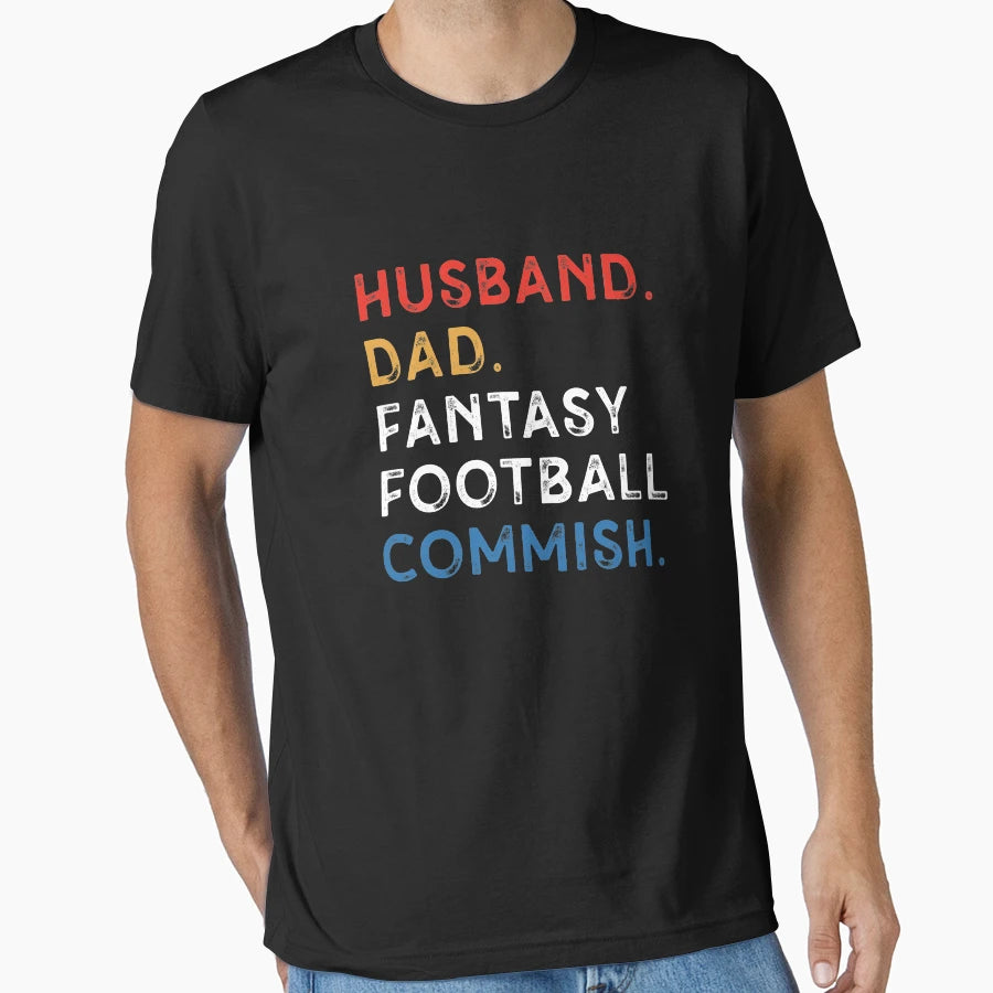 Husband Dad Fantasy Football T-Shirt - Casual Everyday Wear Men Women - T-Shirt, Sweatshirt, Hoodie