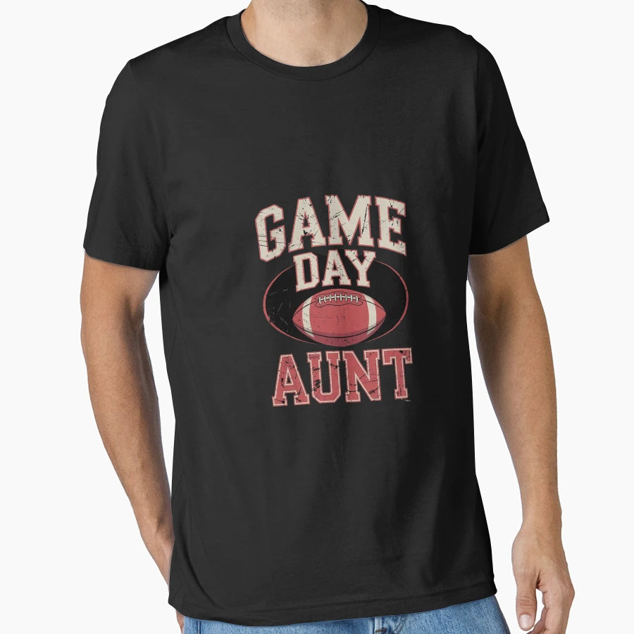Game Day Aunt Red Football Auntie Sports T-Shirt - Graphic Print for Adults - T-Shirt, Sweatshirt, Hoodie