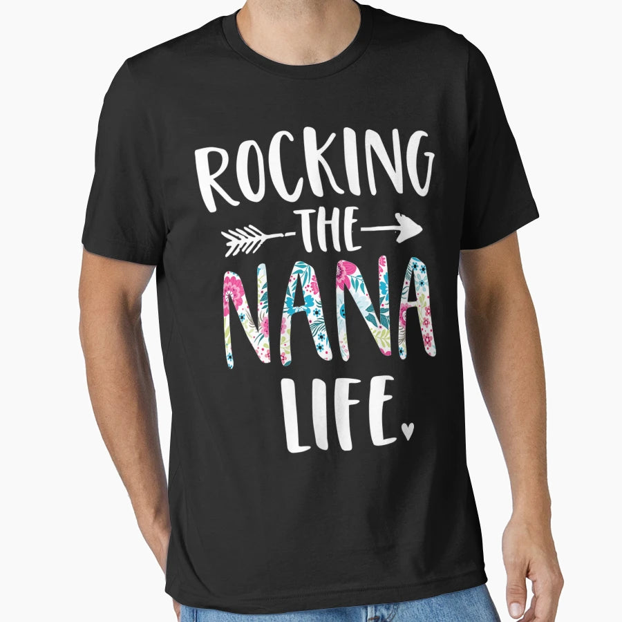 Womens Rocking Nana Life New T-Shirt - Fun Novelty Design for Adults - T-Shirt, Sweatshirt, Hoodie