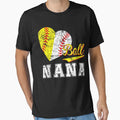 Baseball Softball Ball Heart Nana T-Shirt - Casual Everyday Wear Unisex - T-Shirt, Sweatshirt, Hoodie