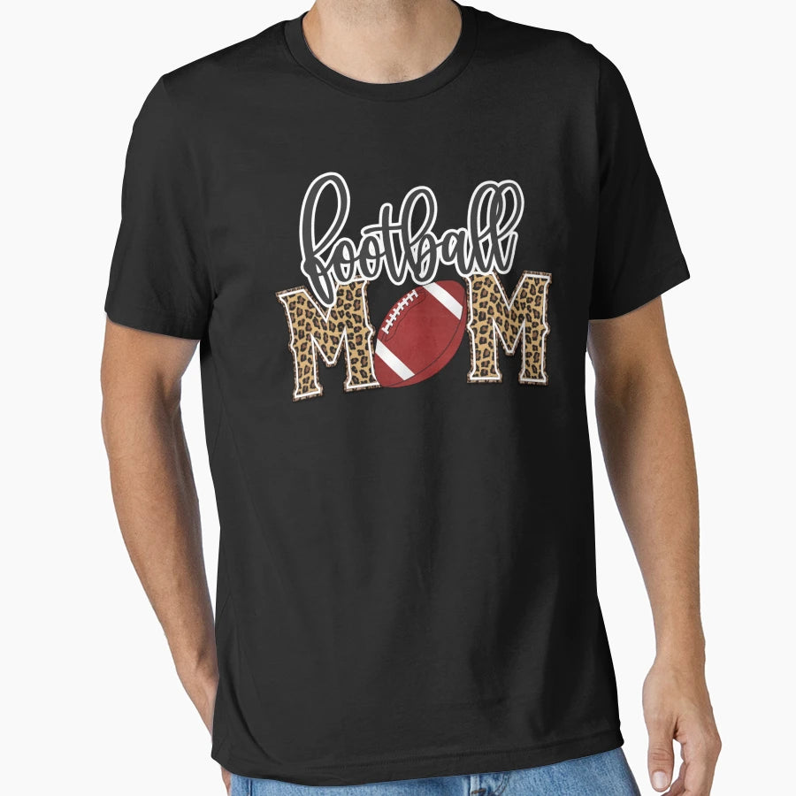Football Mom Leopard Proud Womens T-Shirt - Custom Art Print Unisex - T-Shirt, Sweatshirt, Hoodie