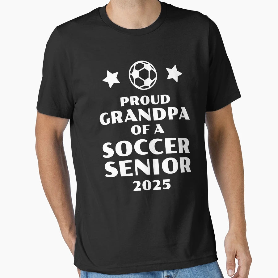 Proud Grandpa Soccer Senior 2025 T-Shirt - Custom Art Print for Adults - T-Shirt, Sweatshirt, Hoodie