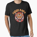 Tiger Papa T-Shirt - Minimalist Print Men Women - T-Shirt, Sweatshirt, Hoodie