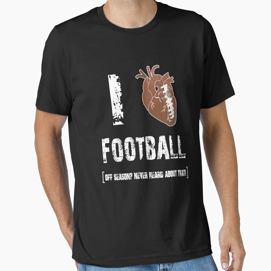 I Love Football Heart T-Shirt - Trendy Graphic Unisex - T-Shirt, Sweatshirt, Hoodie