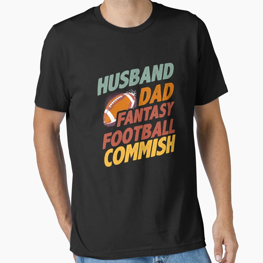 Husband Dad Fantasy Football Commish T-Shirt - Trendy Graphic Unisex - T-Shirt, Sweatshirt, Hoodie