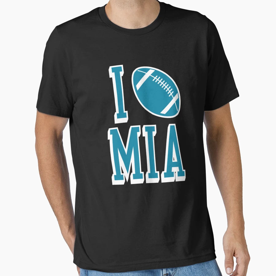 I Love Mia Football Orange T-Shirt - Aesthetic Graphic for Adults - T-Shirt, Sweatshirt, Hoodie