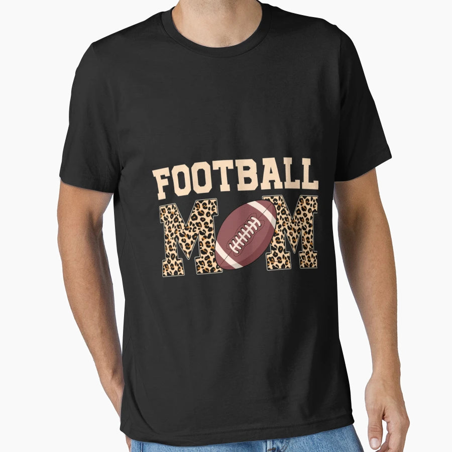 Football Moms Leopard Mothers Day T-Shirt - Minimalist Print Men Women - T-Shirt, Sweatshirt, Hoodie