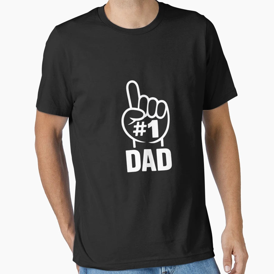 1 Dad Number One Daddy Fathers Day Gift T-Shirt - Trendy Graphic for Adults - T-Shirt, Sweatshirt, Hoodie