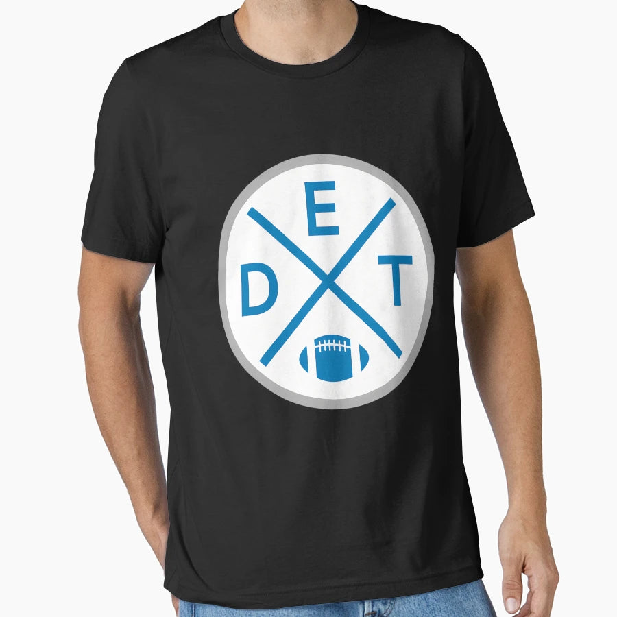Detroit Football Emblem Det Pride T-Shirt - Custom Art Print Unisex - T-Shirt, Sweatshirt, Hoodie