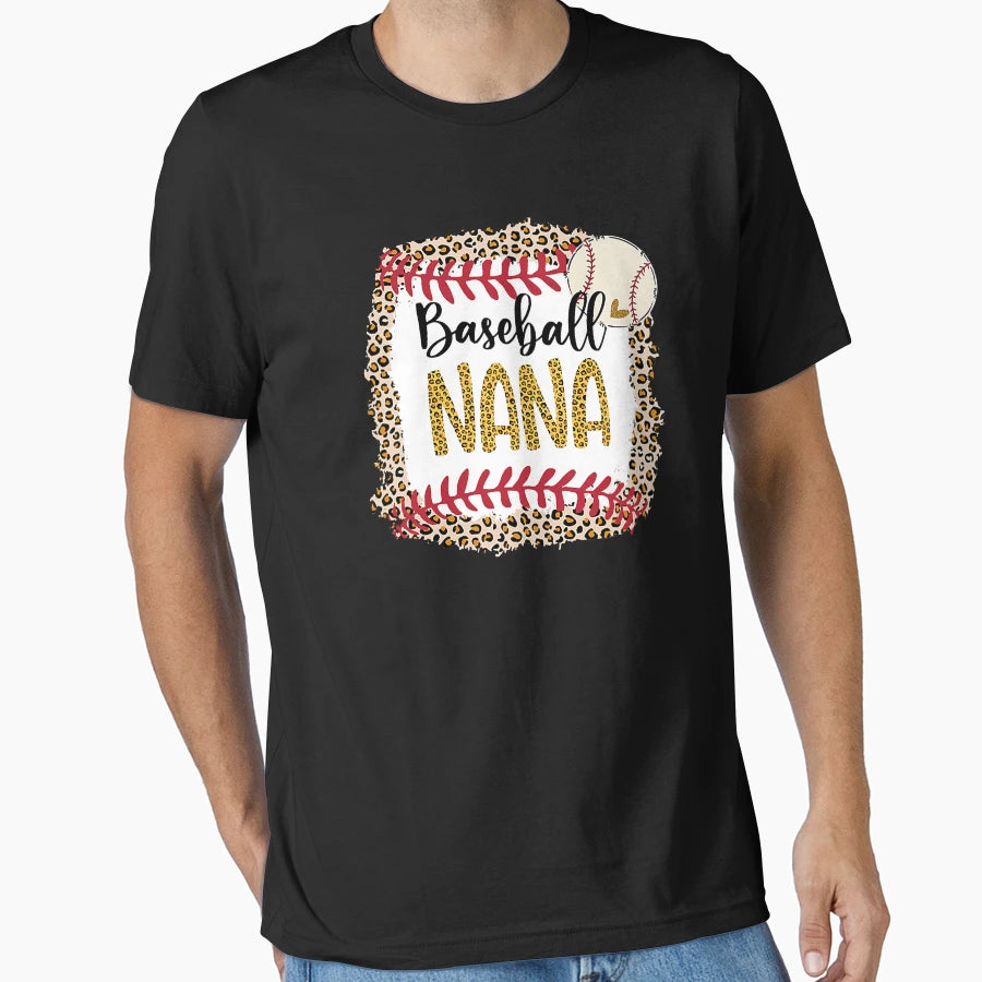 Baseball Nana Leopard Baseball T-Shirt - Fun Novelty Design for Adults - T-Shirt, Sweatshirt, Hoodie