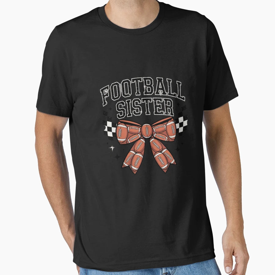 Coquette Bow American Football Sister T-Shirt - Aesthetic Graphic Unisex - T-Shirt, Sweatshirt, Hoodie