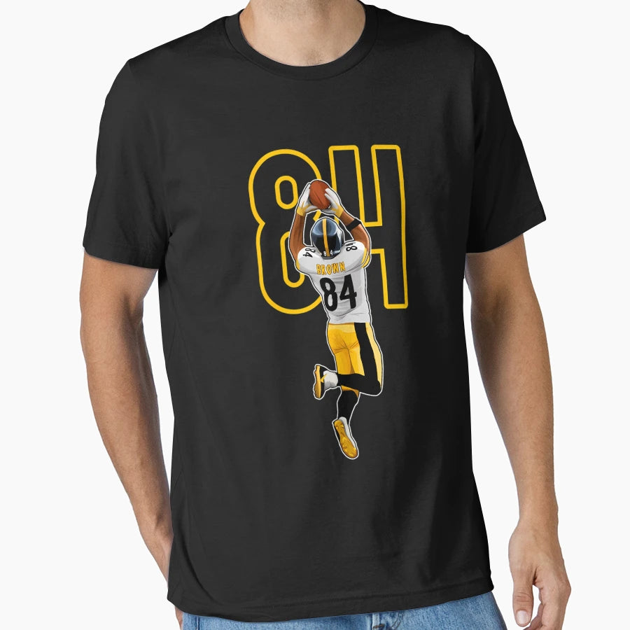 Antonio Brown Pittsburgh 84 Number T-Shirt - Fun Novelty Design Men Women - T-Shirt, Sweatshirt, Hoodie