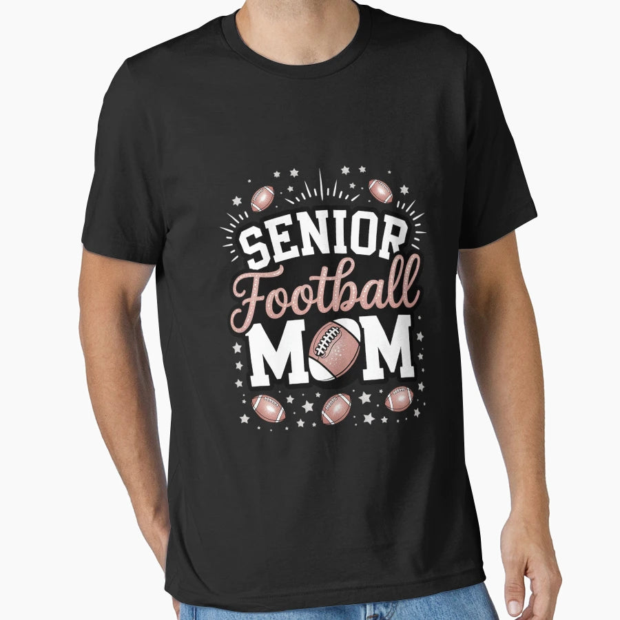 Senior Football Mom Football Mama T-Shirt - Custom Art Print for Adults - T-Shirt, Sweatshirt, Hoodie