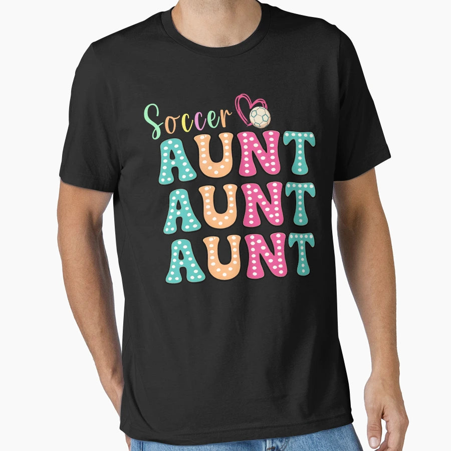 Colorful Soccer Aunt Polka Dot T-Shirt - Streetwear Style Men Women - T-Shirt, Sweatshirt, Hoodie
