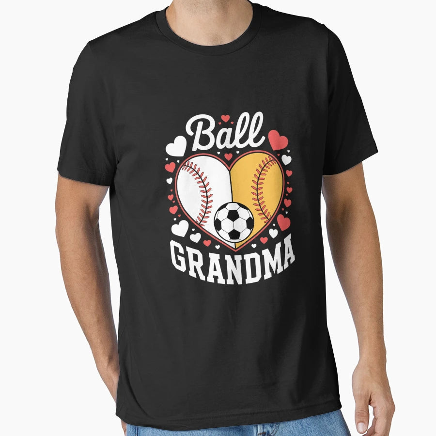 Ball Grandma Funny Baseball T-Shirt - Aesthetic Graphic for Adults - T-Shirt, Sweatshirt, Hoodie