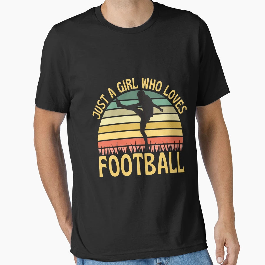 Just Who Loves Football T-Shirt - Minimalist Print Men Women - T-Shirt, Sweatshirt, Hoodie