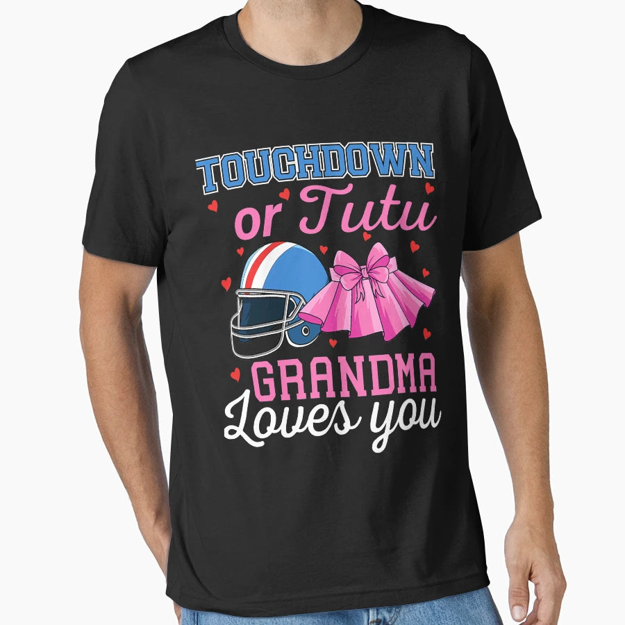 Touchdown Or Tutus Gender Reveal T-Shirt - Minimalist Print for Adults - T-Shirt, Sweatshirt, Hoodie