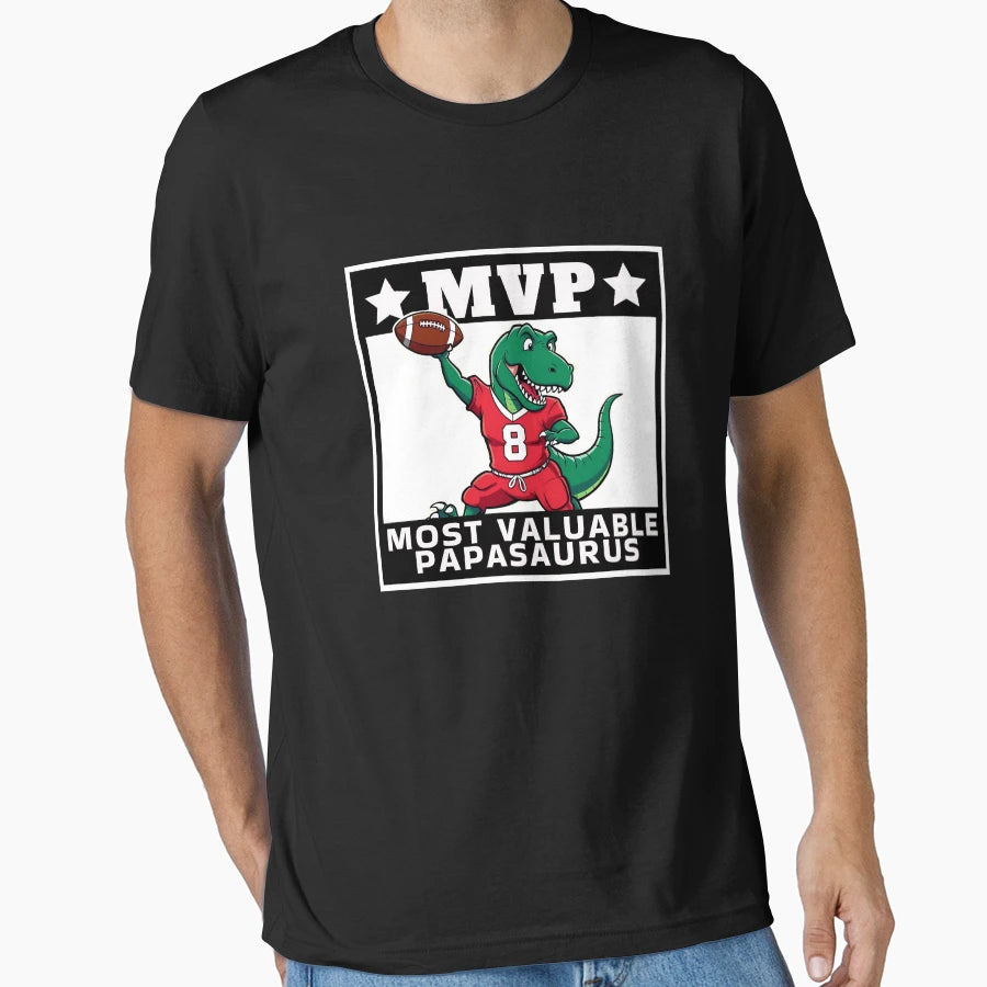 Daddysaurus Rex Mvp Best Football T-Shirt - Aesthetic Graphic for Adults - T-Shirt, Sweatshirt, Hoodie
