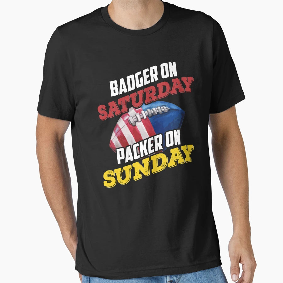 Badger Saturday Packer Sunday Funny T-Shirt - Fun Novelty Design Unisex - T-Shirt, Sweatshirt, Hoodie