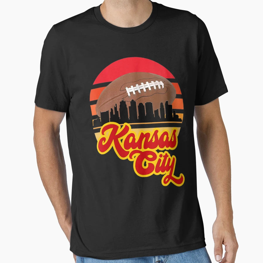 Kc Moon 87 Kansas City Football Old T-Shirt - Casual Everyday Wear Unisex - T-Shirt, Sweatshirt, Hoodie