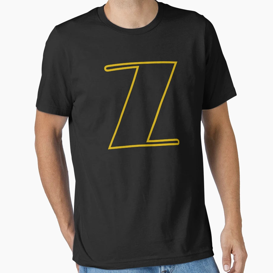 Letter Z Gold Outline T-Shirt - Trendy Graphic for Adults - T-Shirt, Sweatshirt, Hoodie