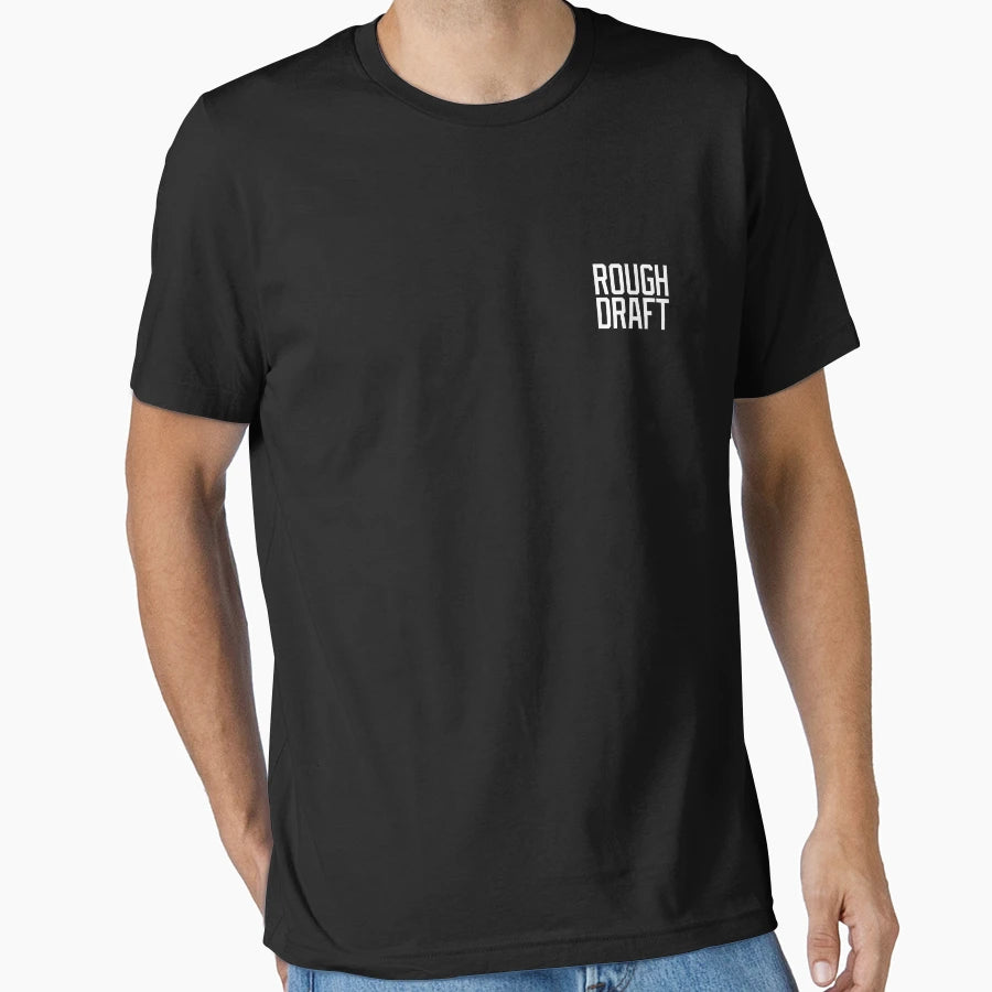 Rough Draft White Badge T-Shirt - Custom Art Print for Adults - T-Shirt, Sweatshirt, Hoodie
