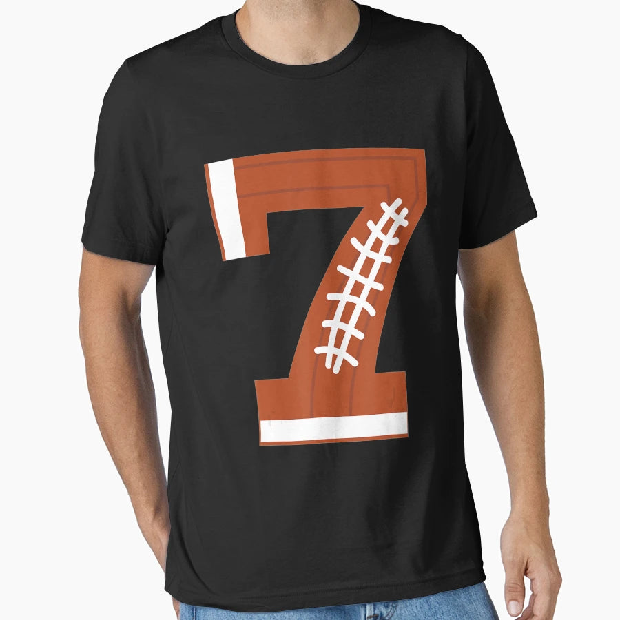 7Th Birthday Football Ball 7 T-Shirt - Casual Everyday Wear for Adults - T-Shirt, Sweatshirt, Hoodie