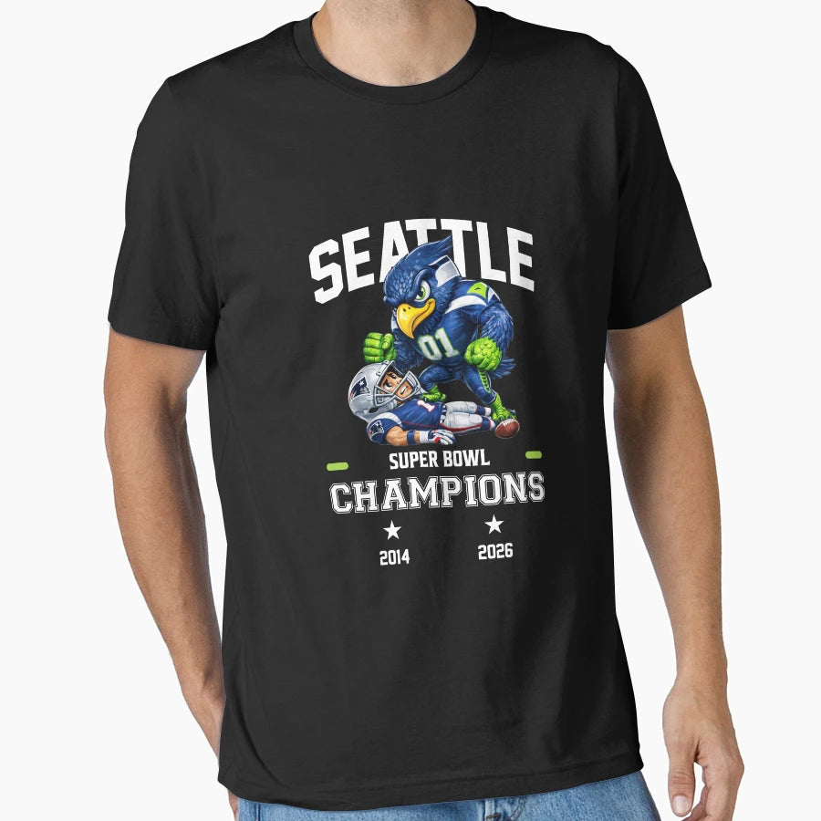Seattle Champions 2026 T-Shirt - Trendy Graphic for Adults - T-Shirt, Sweatshirt, Hoodie