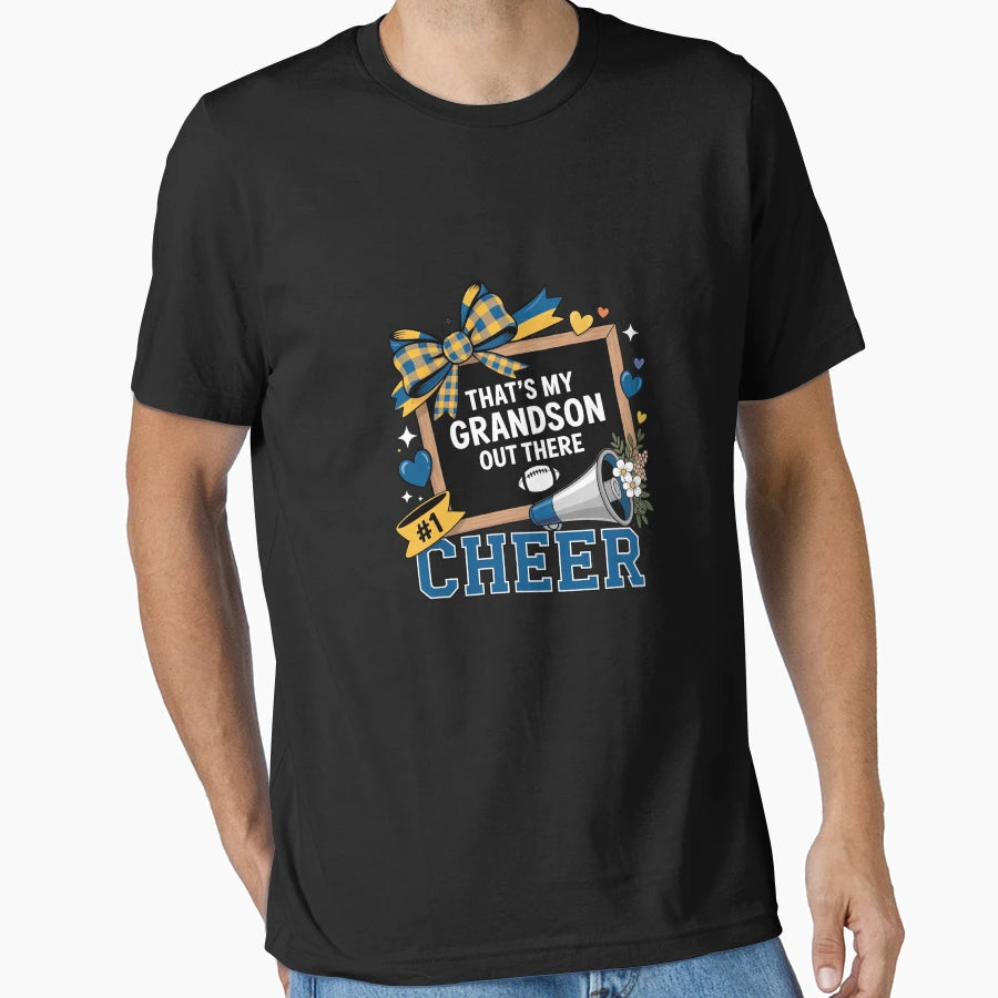 Thats My Grandson Out There Funny Football T-Shirt - Trendy Graphic Unisex - T-Shirt, Sweatshirt, Hoodie