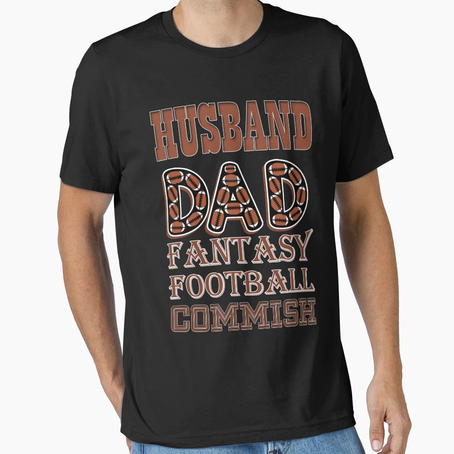 Husband Dad Fantasy Football Commish T-Shirt - Trendy Graphic for Adults - T-Shirt, Sweatshirt, Hoodie