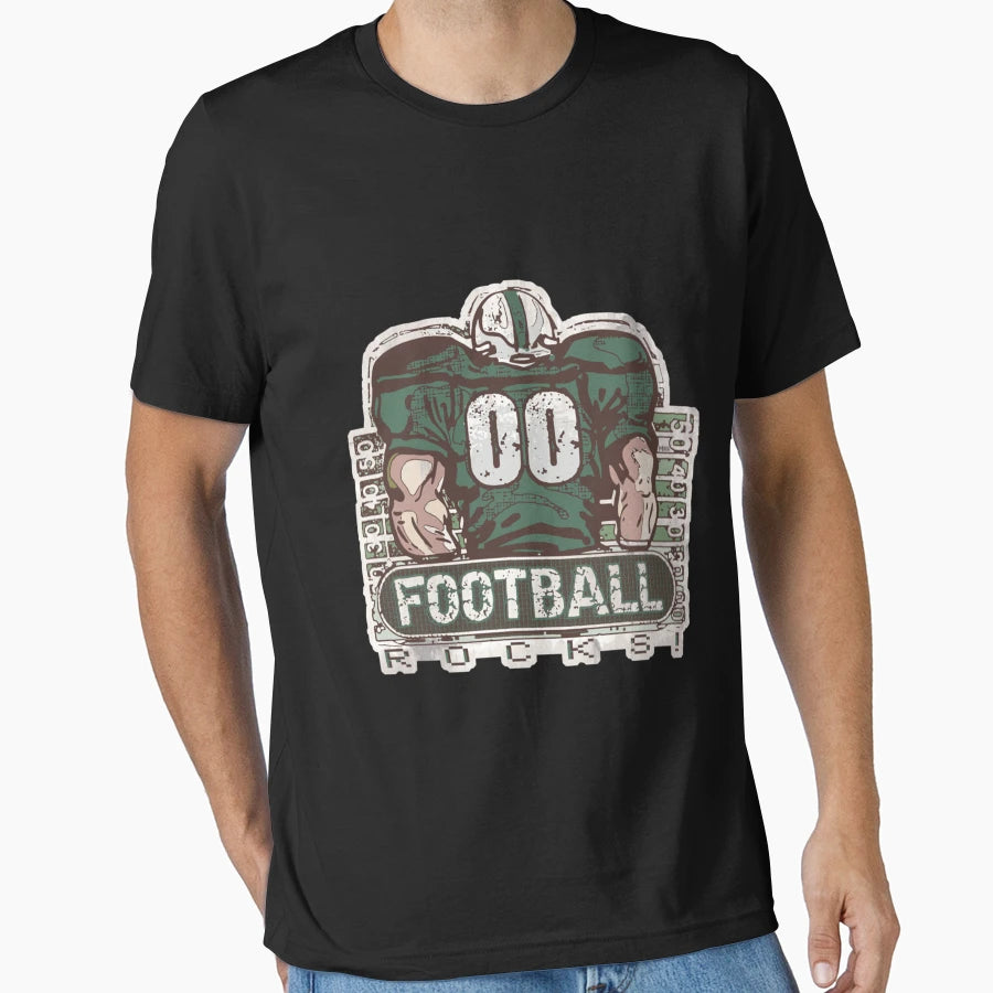 00 Football Rocks Green Team T-Shirt - Graphic Print Unisex - T-Shirt, Sweatshirt, Hoodie