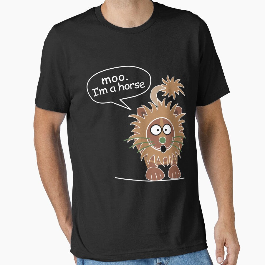Moo. I'm a horse by Indestructibbo - Adult & Kids T-Shirts, Sweatshirts & Hoodies apparel design preview 1
