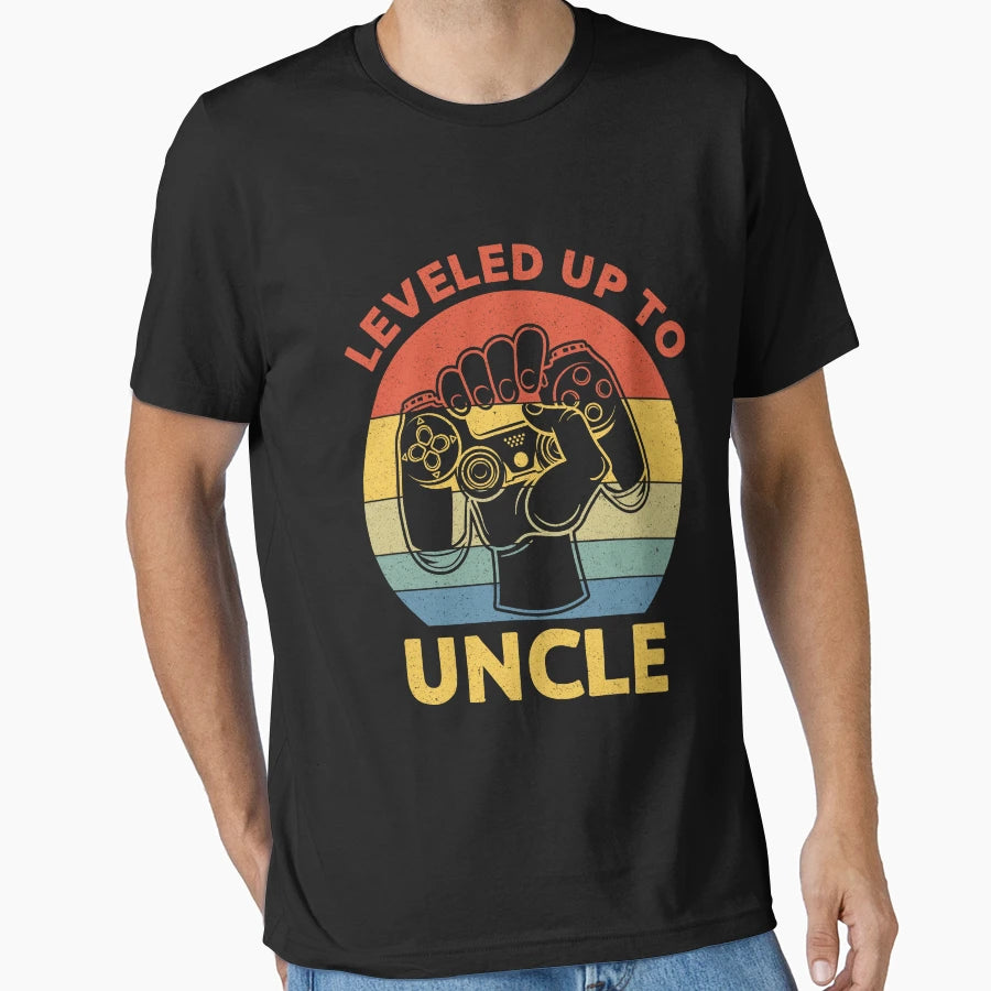 Leveled Up To Uncle Uncle Gift New Uncle T-Shirt - Unique Graphic Unisex - T-Shirt, Sweatshirt, Hoodie