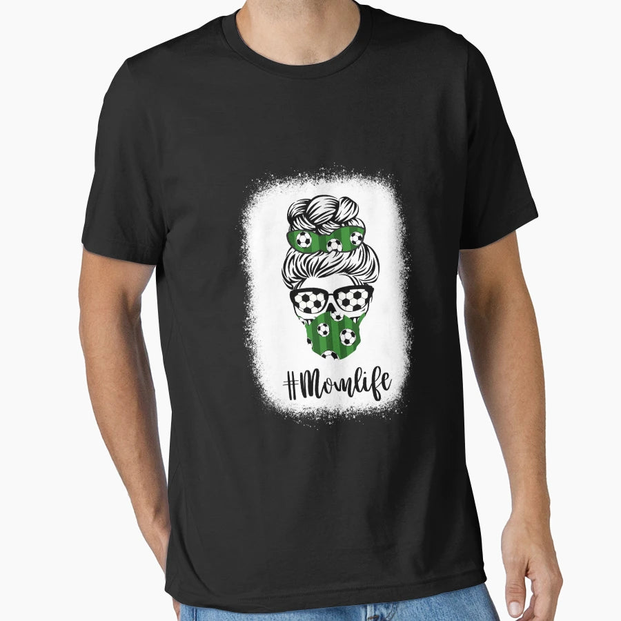 Bleached Messy Bun Hair Wearing Soccer T-Shirt - Fun Novelty Design Unisex - T-Shirt, Sweatshirt, Hoodie
