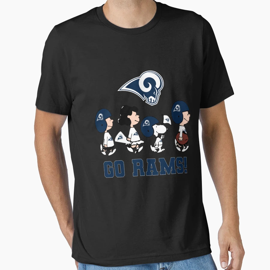 Los Angeles Rams Football Cartoon Go T-Shirt - Novelty Apparel Men Women - T-Shirt, Sweatshirt, Hoodie