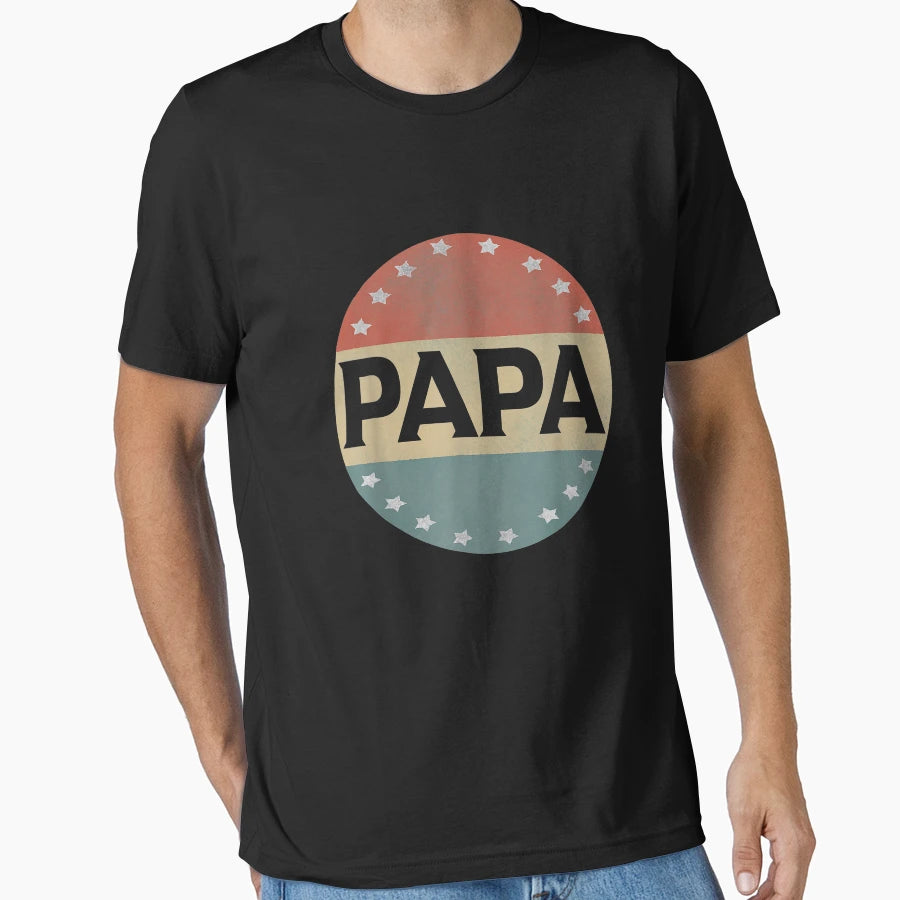 Proud Papa Fathers Day American Flag T-Shirt - Aesthetic Graphic Men Women - T-Shirt, Sweatshirt, Hoodie