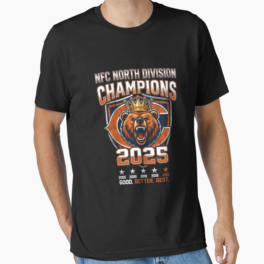 Chicago Bears 2025 Nfc North Champions T-Shirt - Unique Graphic for Adults - T-Shirt, Sweatshirt, Hoodie