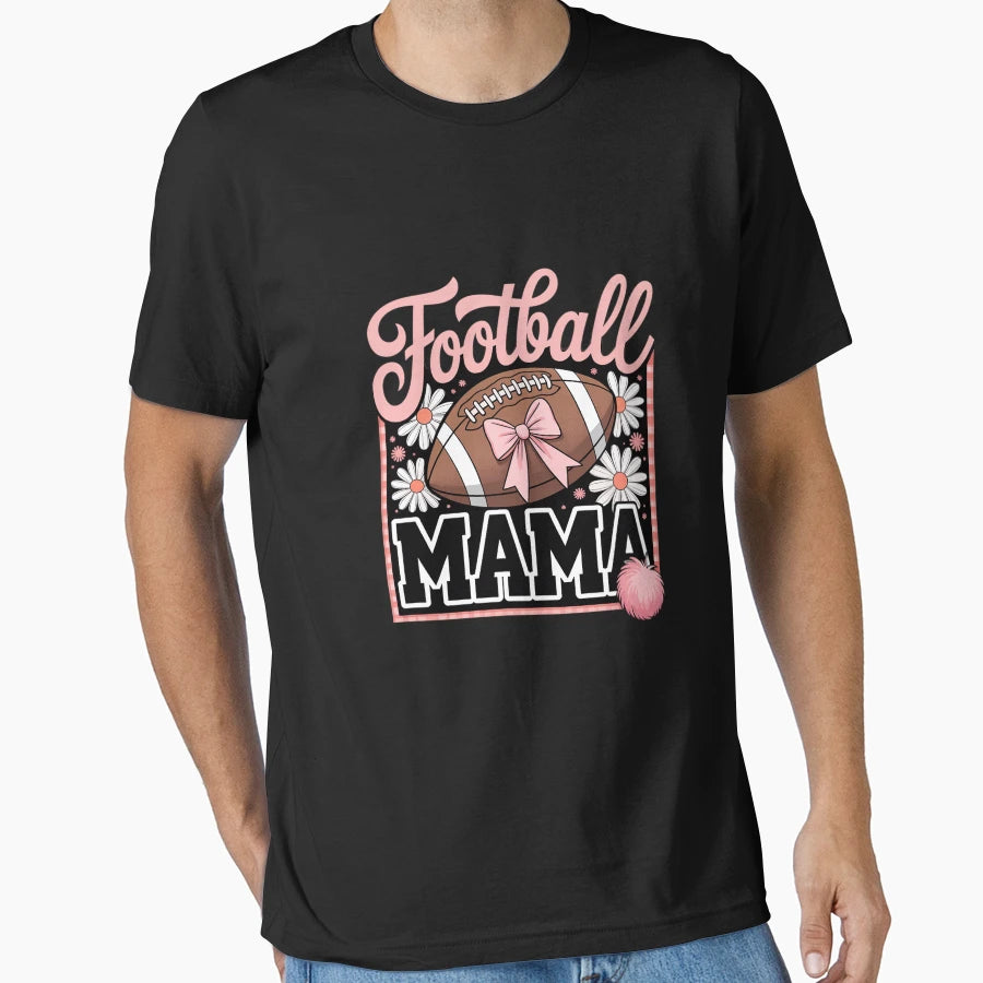 Coquette Bow Football Mama Game Day T-Shirt - Fun Novelty Design Men Women - T-Shirt, Sweatshirt, Hoodie