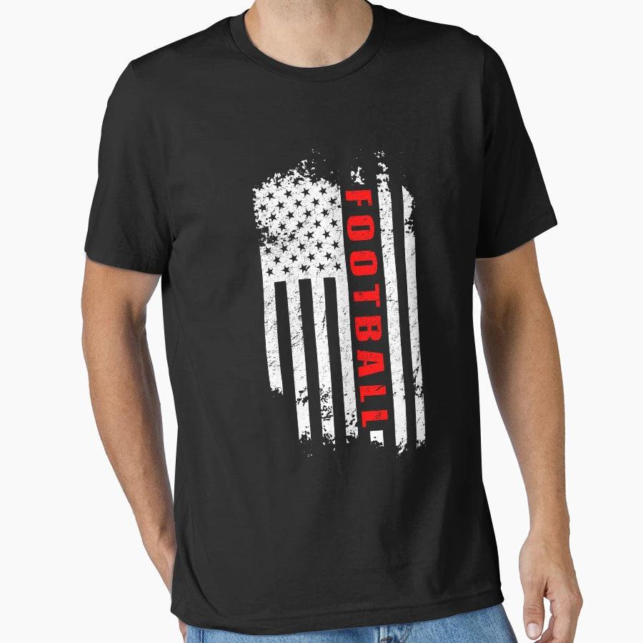 Football American Flag I Love Football T-Shirt - Novelty Apparel Unisex - T-Shirt, Sweatshirt, Hoodie