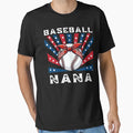 Baseball Nana Patriotic Bow Usa Flag T-Shirt - Novelty Apparel Unisex - T-Shirt, Sweatshirt, Hoodie
